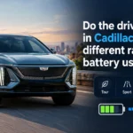 do the driving modes in cadillac lyriq offer different ranges or battery usages?