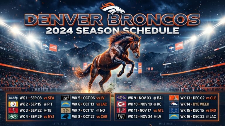 Denver Broncos Schedule 2026: Full Season Fixtures, Dates, Kickoff Times, and TV Coverage